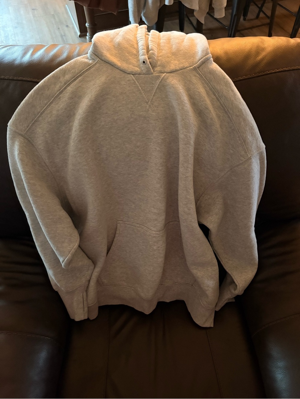 Classic Hooded Pullover Sweater - Light Gray